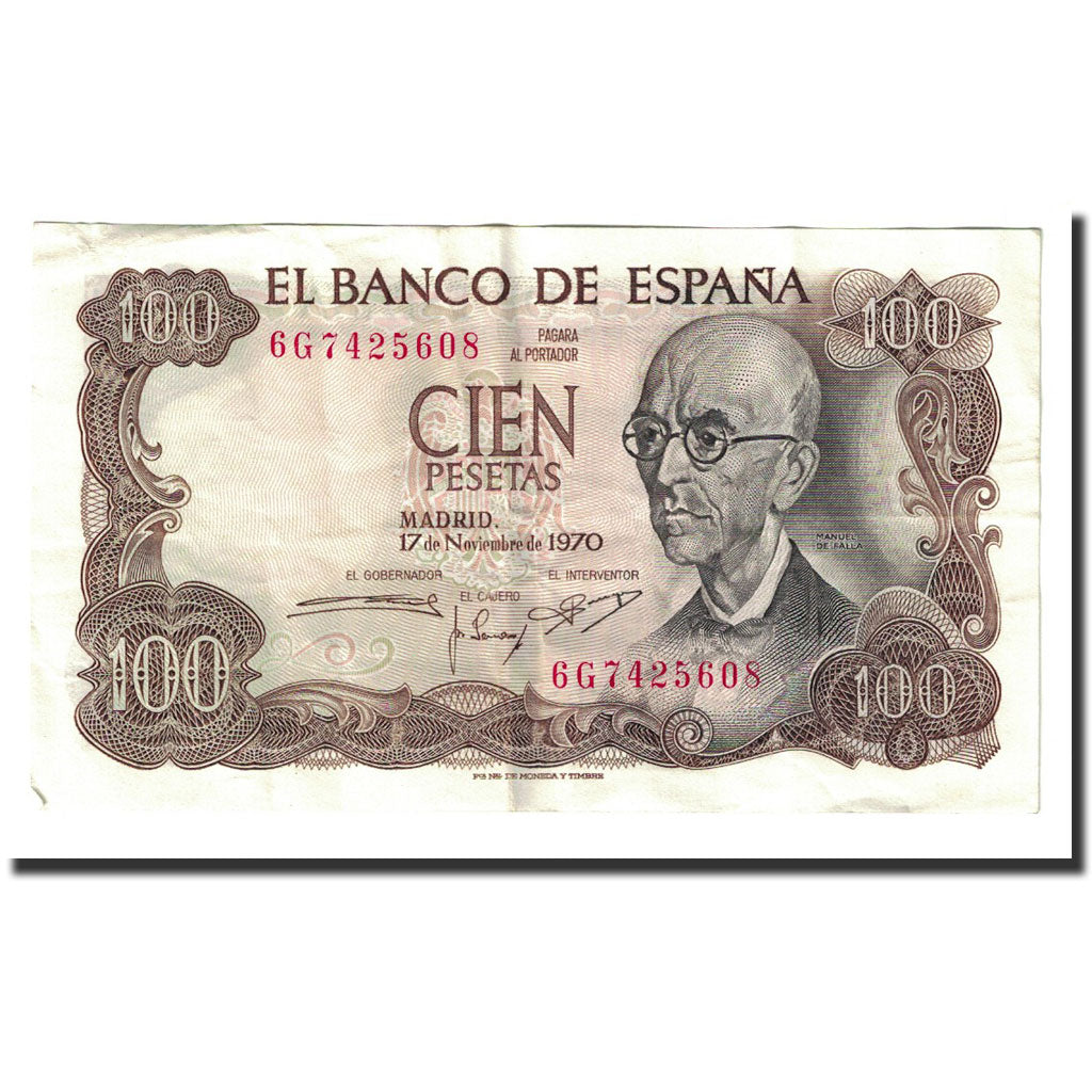 Banknote, Spain, 100 Pesetas, 1970-11-17, KM:152a, AU(50-53)