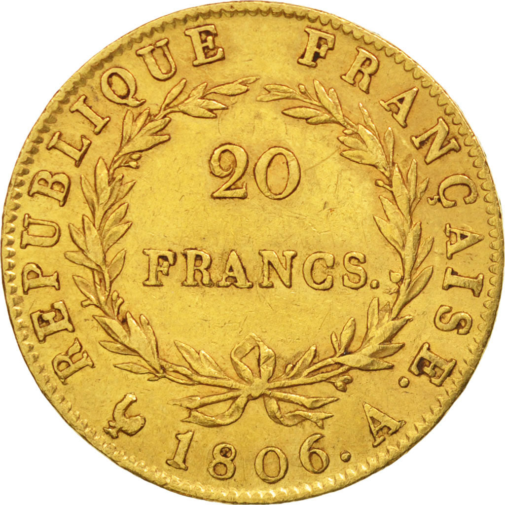 France, Napoléon Ier, 20 Francs, 1806, Paris, TTB+, Or, KM:674.1, Gadoury:1023