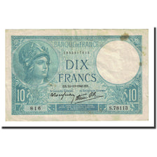 Frankrijk, 10 Francs, 10 F 1916-1942 ''Minerve'', 1940-10-24, TB, Fayette:7.18