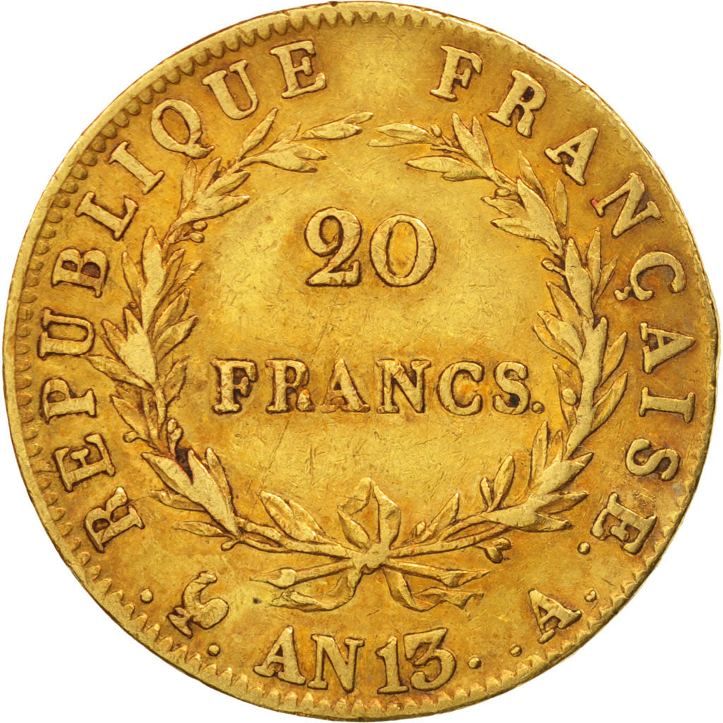 France, Napoléon Ier, 20 Francs, 1805, Paris, TB+, Or, KM:663.1, Gadoury:1022