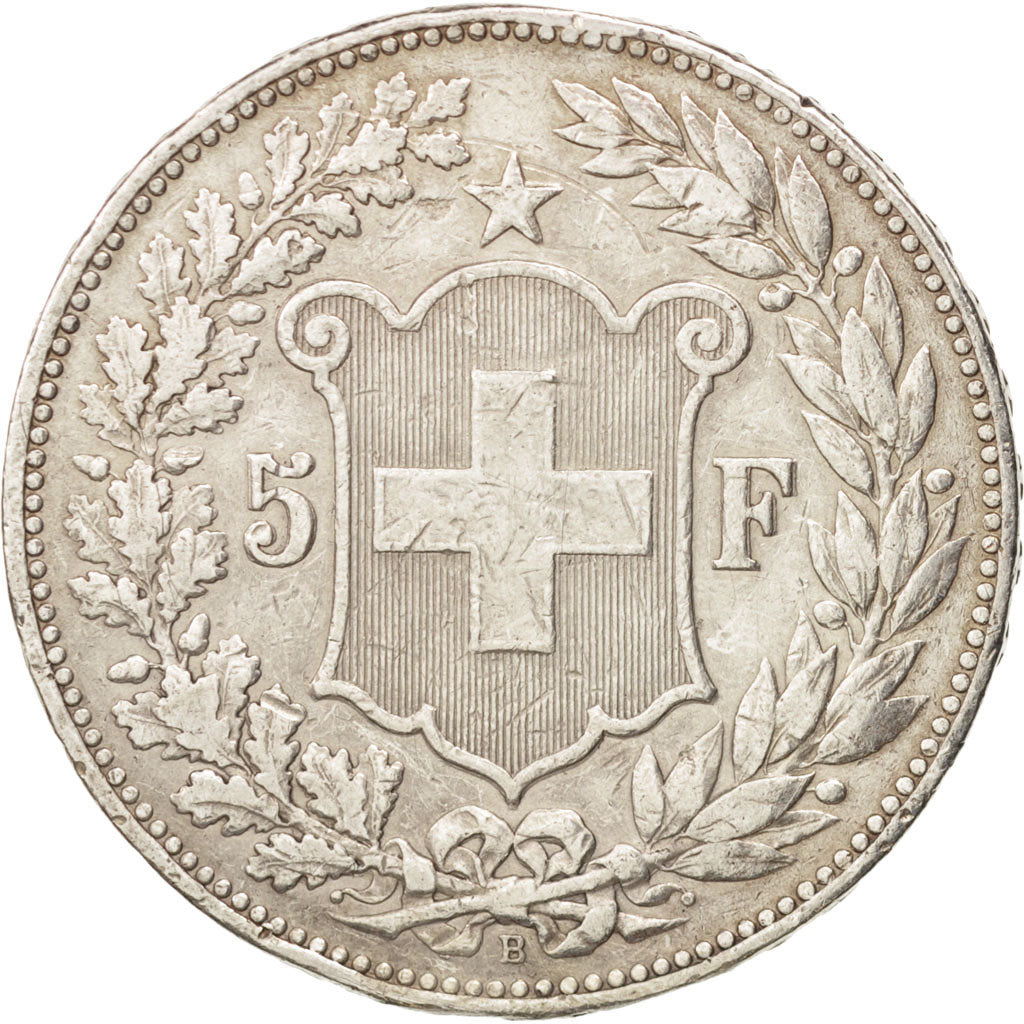 Switzerland, 5 Francs, 1891, Bern, VF(20-25), Silver, KM:34