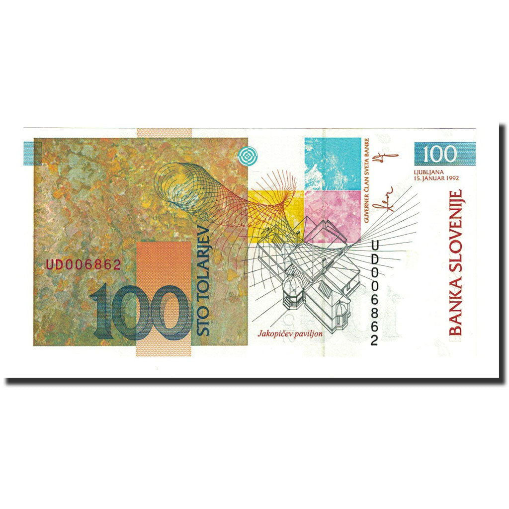 Banknote, Slovenia, 100 Tolarjev, 1992-01-15, KM:14A, UNC(65-70)