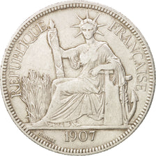 Piastre, 1907, Paris, VF(30-35), Silver, KM:5a.1, Lecompte:290