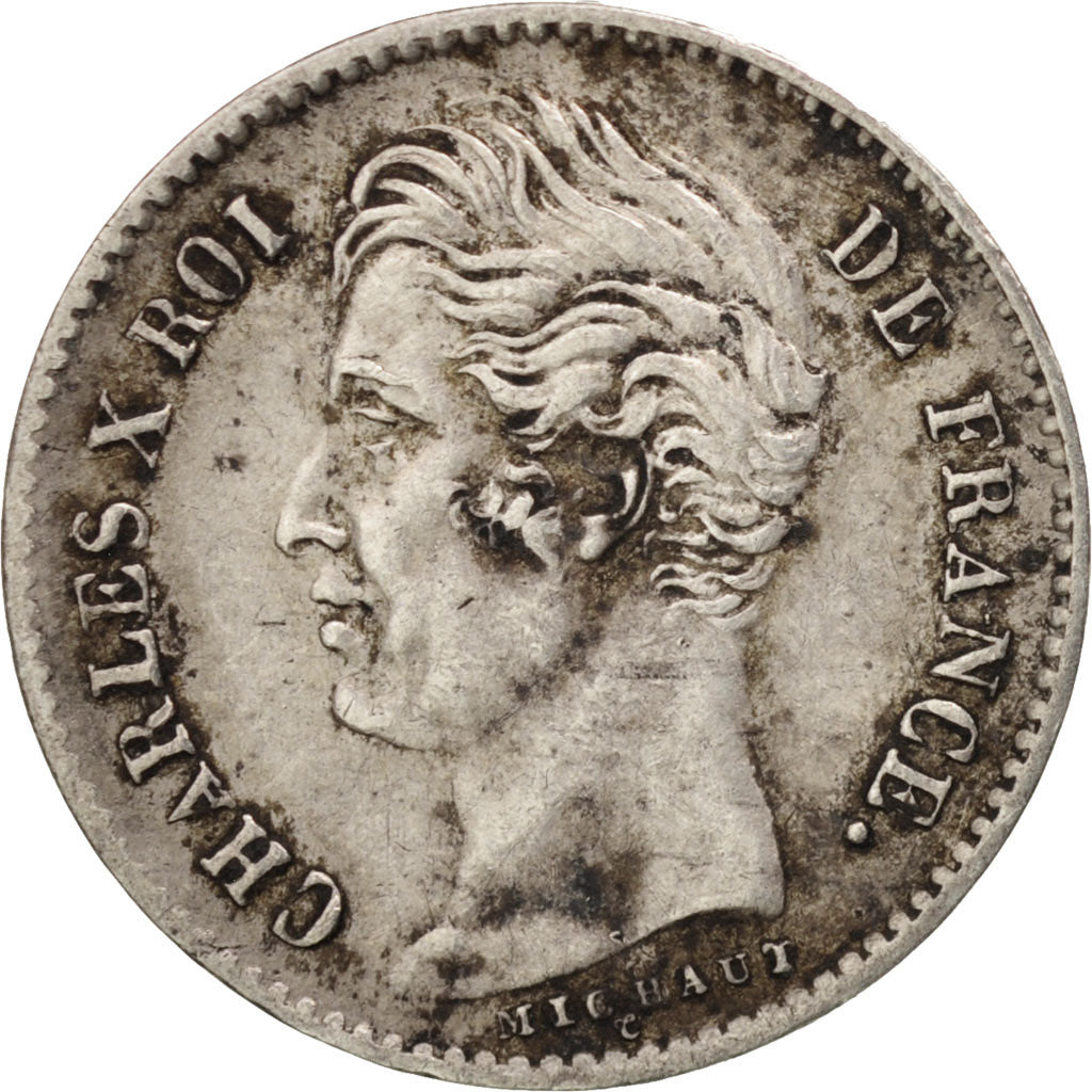 France, Charles X, 1/4 Franc, 1830, Paris, VF(30-35), Silver,KM:722.1,Gadoury353