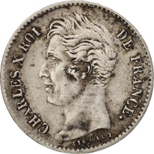 France, Charles X, 1/4 Franc, 1830, Paris, VF(30-35), Silver,KM:722.1,Gadoury353