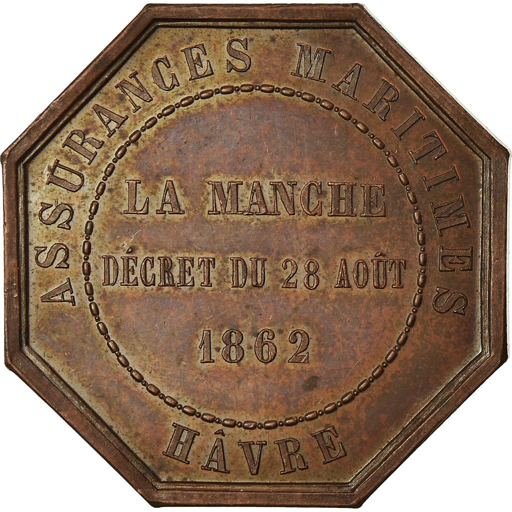 France, Jeton, Insurance, Assurances Maritimes, Hâvre, La Manche, 1862, SPL