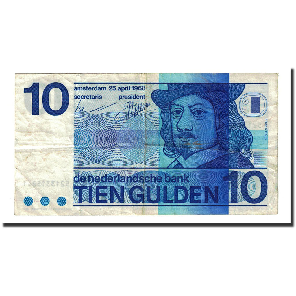 Banknote, Netherlands, 10 Gulden, 1968-04-25, KM:91b, VF(20-25)