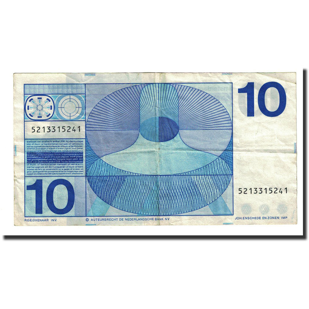 Banknote, Netherlands, 10 Gulden, 1968-04-25, KM:91b, VF(20-25)