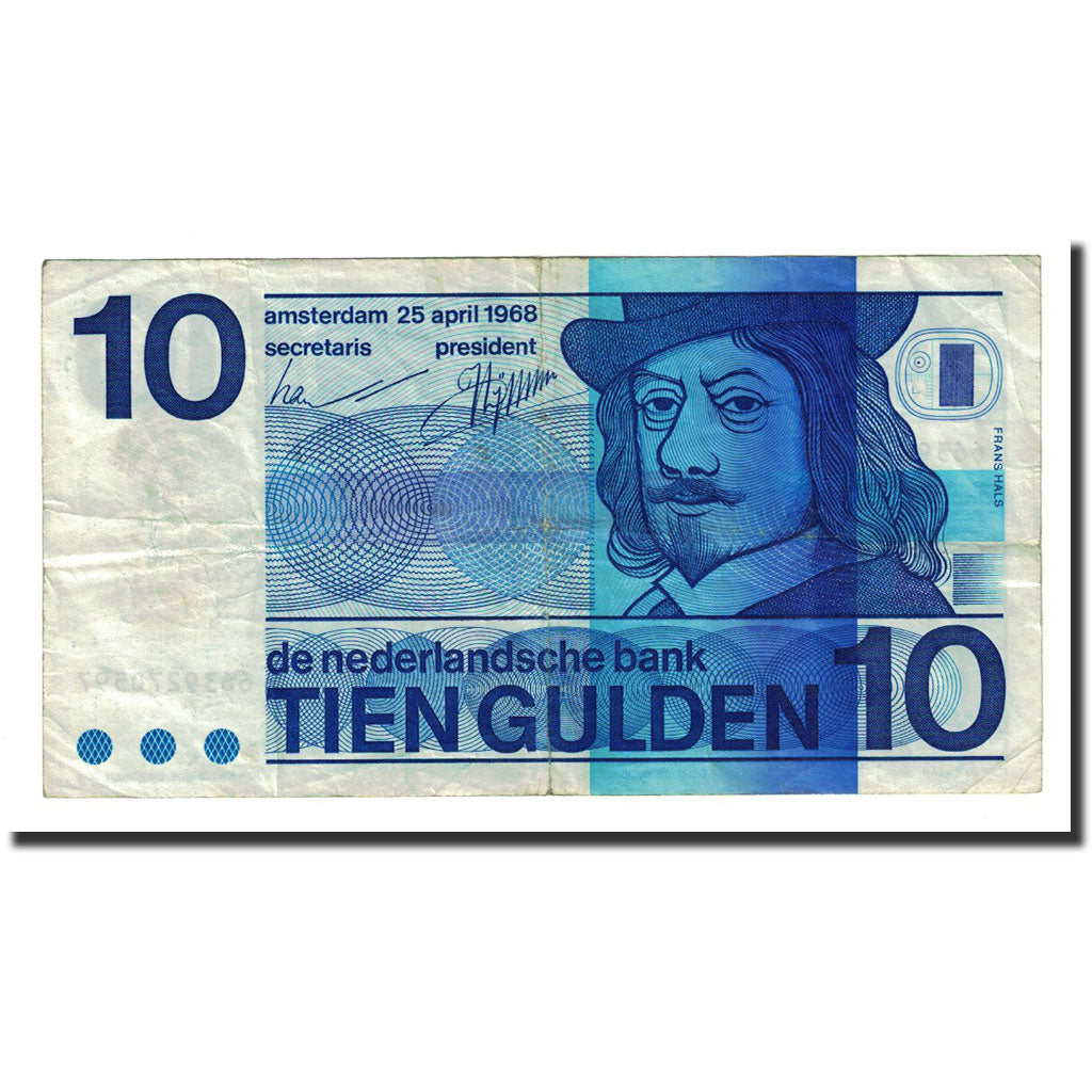 Banknote, Netherlands, 10 Gulden, 1968-04-25, KM:91b, VF(20-25)