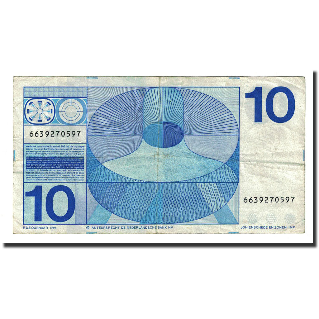 Banknote, Netherlands, 10 Gulden, 1968-04-25, KM:91b, VF(20-25)