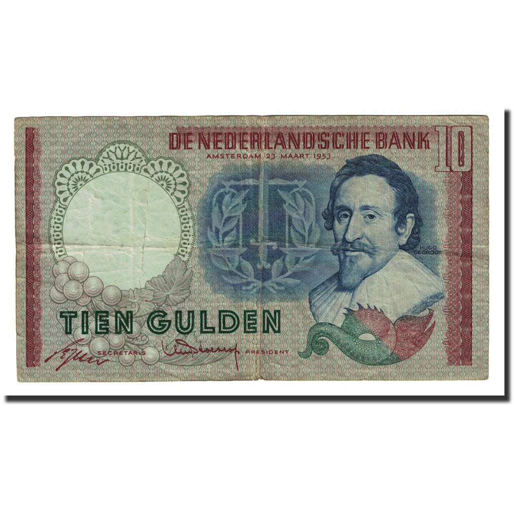 Banknote, Netherlands, 10 Gulden, 1953-03-23, KM:85, VF(20-25)