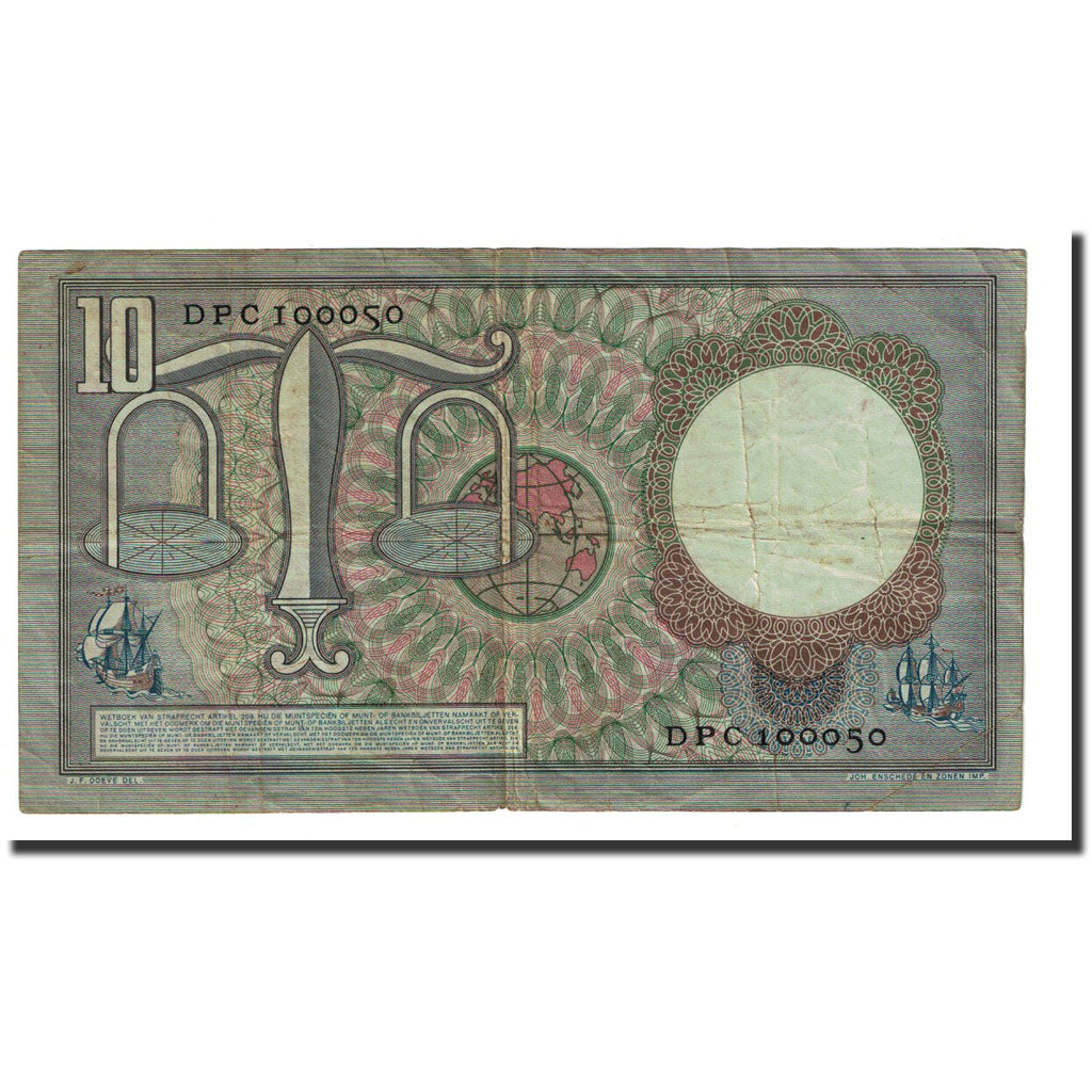 Banknote, Netherlands, 10 Gulden, 1953-03-23, KM:85, VF(20-25)