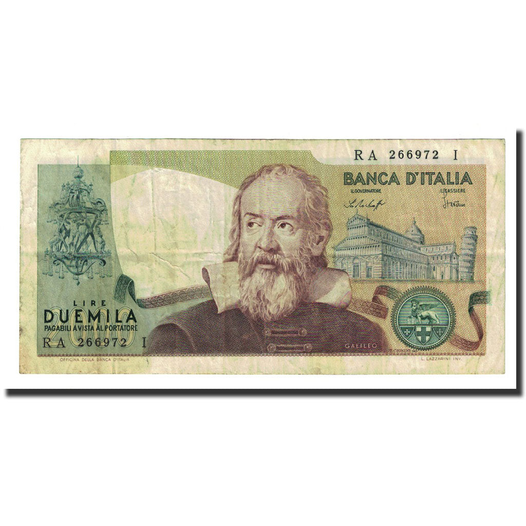Banknote, Italy, 2000 Lire, 1976-10-22, KM:103b, VF(20-25)