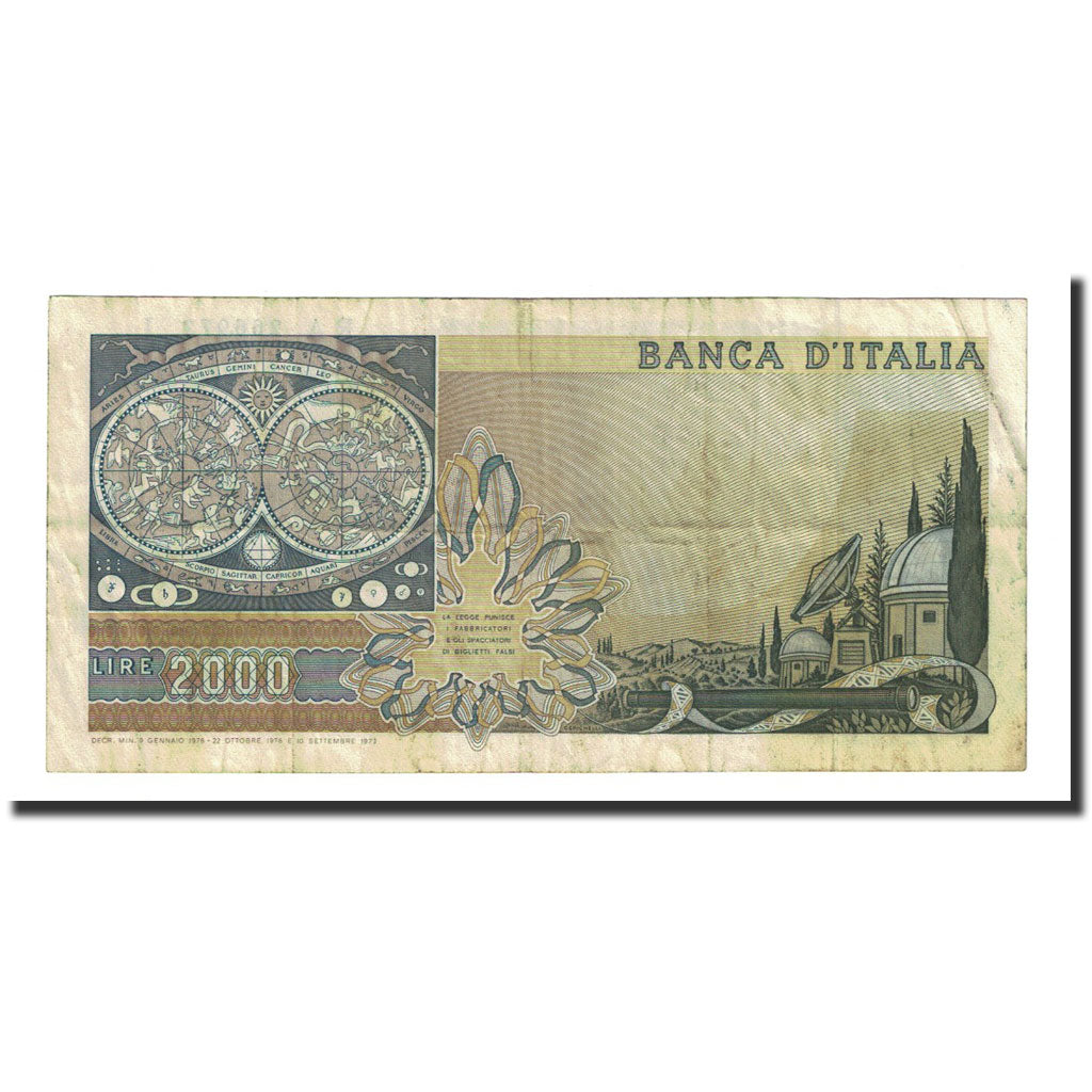 Banknote, Italy, 2000 Lire, 1976-10-22, KM:103b, VF(20-25)