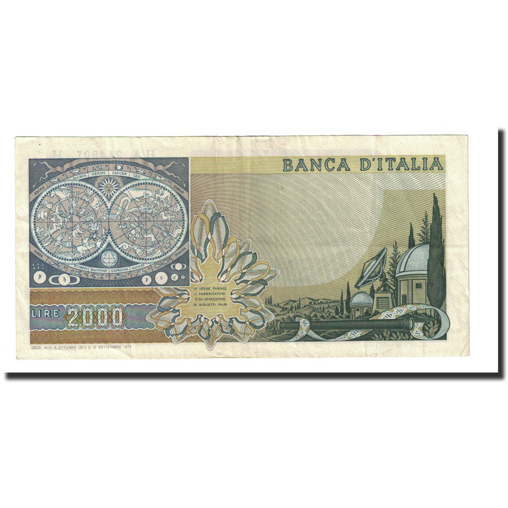 Banknote, Italy, 2000 Lire, 1973-10-08, KM:103a, AU(55-58)