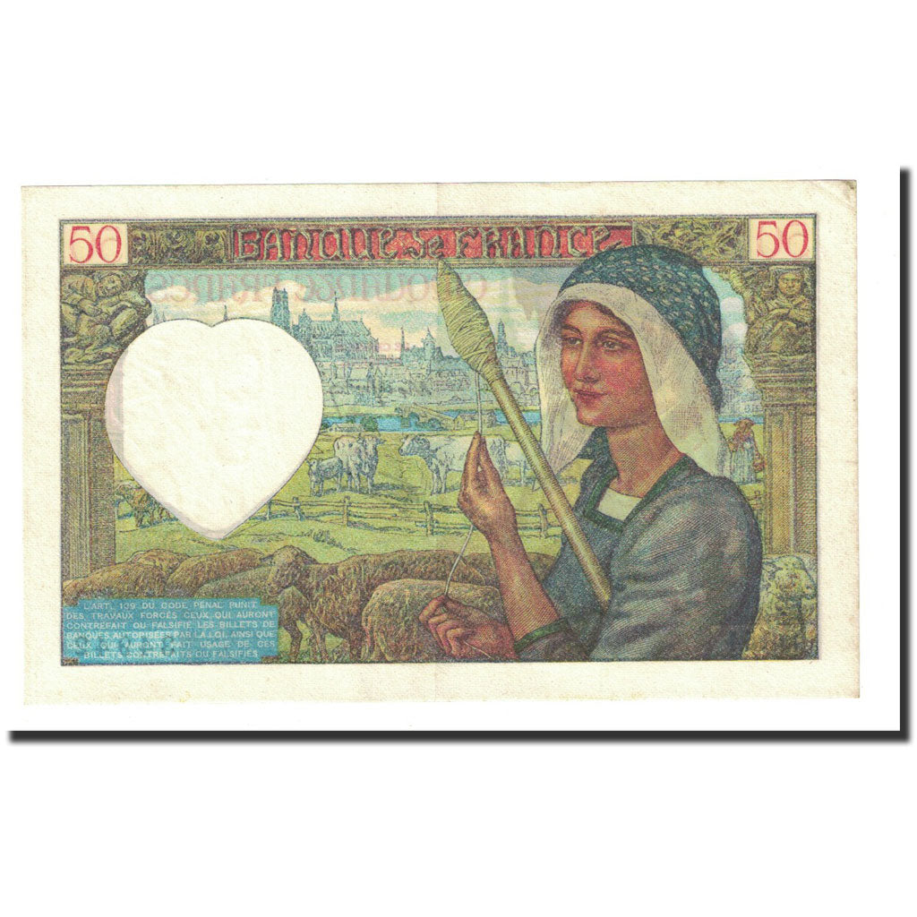 Francia, 50 Francs, 50 F 1940-1942 ''Jacques Coeur'', 1942-01-08, SPL-