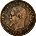 Moneda, Francia, Napoleon III, Napoléon III, 2 Centimes, 1856, Strasbourg, BC+