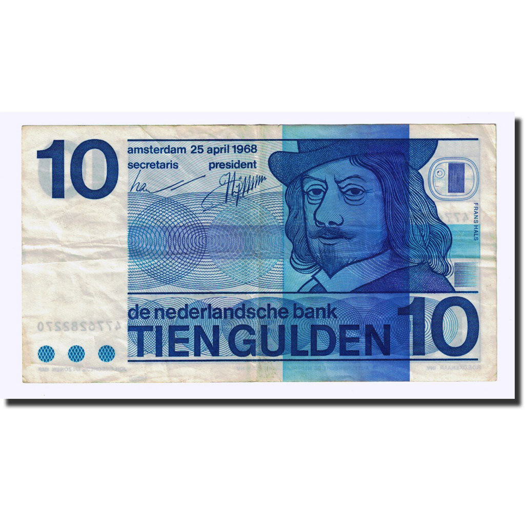 Banknote, Netherlands, 10 Gulden, 1968-04-25, KM:91b, EF(40-45)