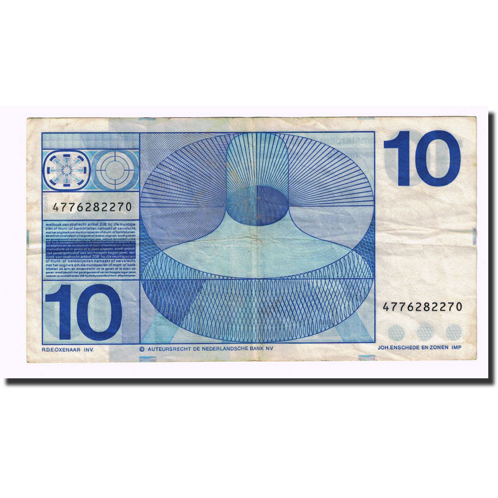 Banknote, Netherlands, 10 Gulden, 1968-04-25, KM:91b, EF(40-45)