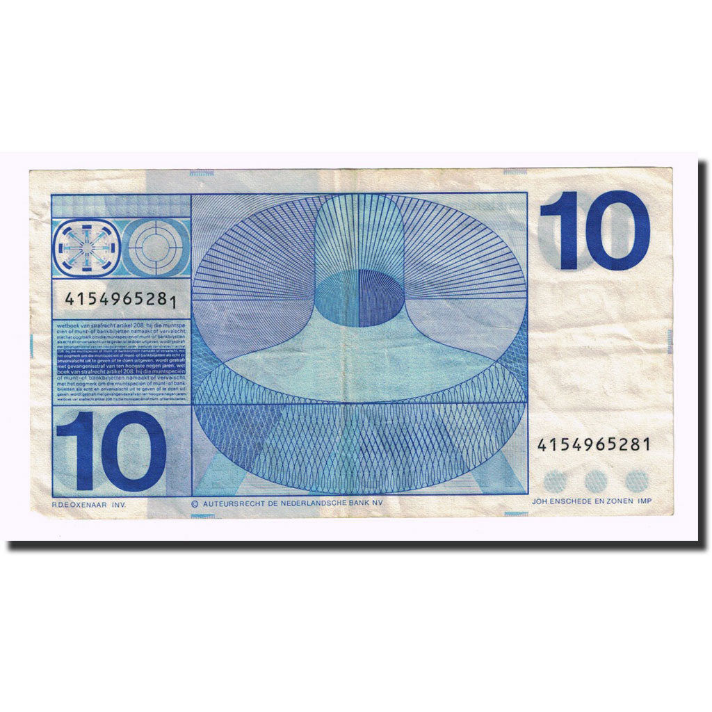 Banknote, Netherlands, 10 Gulden, 1968-04-25, KM:91b, EF(40-45)