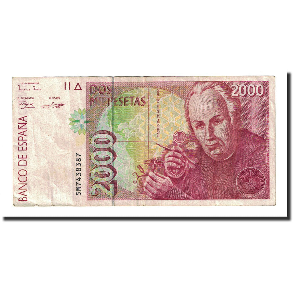 Banknote, Spain, 2000 Pesetas, 1992-04-24, KM:164, EF(40-45)