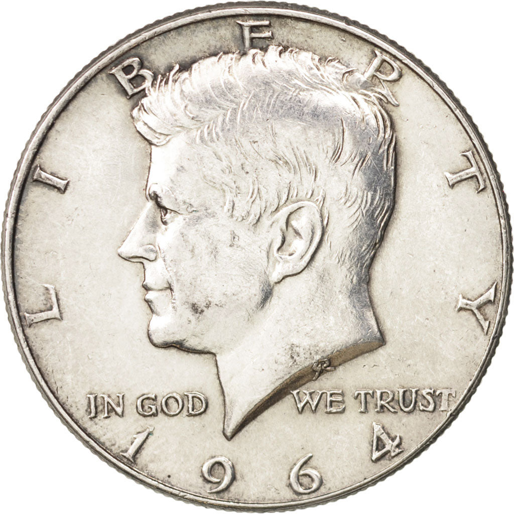 United States, Kennedy Half Dollar, 1964, Philadelphia, AU(55-58), Silver,KM 202