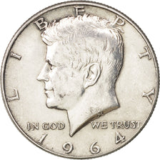 United States, Kennedy Half Dollar, 1964, Philadelphia, AU(55-58), Silver,KM 202