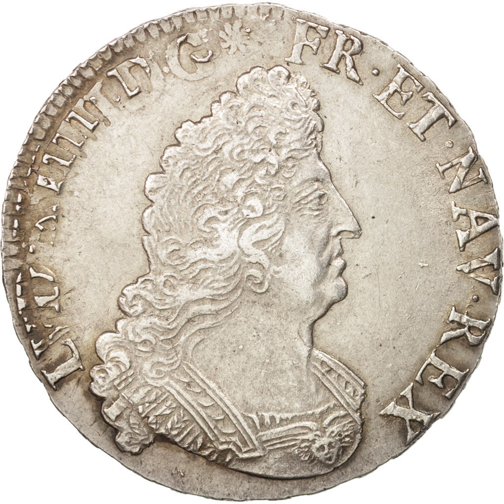 France, Louis XIV, 1/2 Écu aux palmes, 1694, Amiens, AU(50-53), Silver, KM295.22