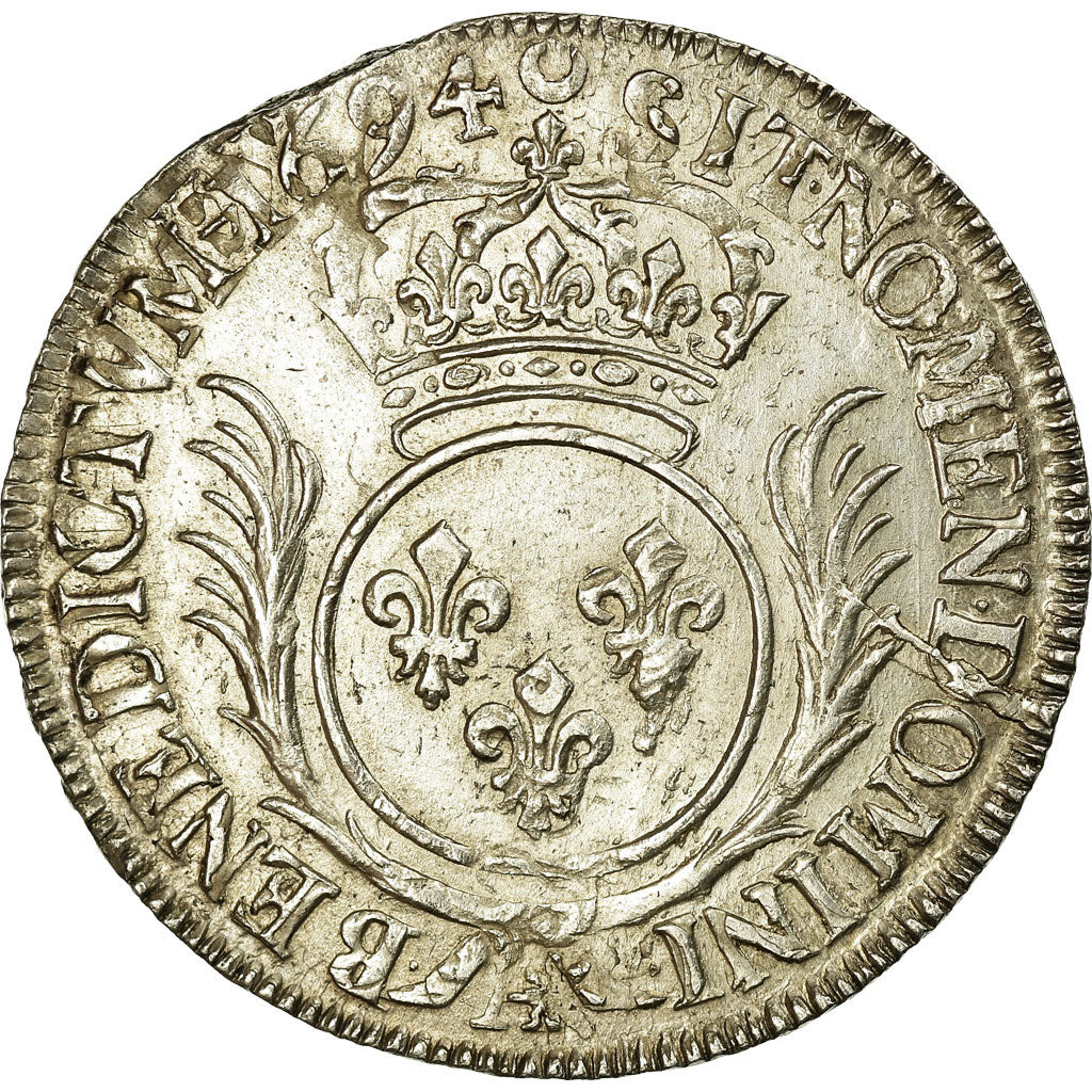Moneda, Francia, Louis XIV, 1/2 Écu aux palmes, 1/2 Ecu, 1694, Paris, EBC