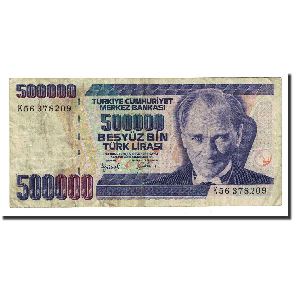 Banknote, Turkey, 500,000 Lira, L.1970, 1970-10-14, KM:208, VF(20-25)