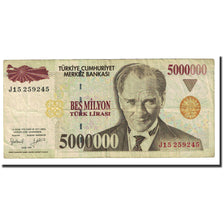 Billet, Turquie, 5,000,000 Lira, L.1970, 1970-10-14, KM:210, TTB