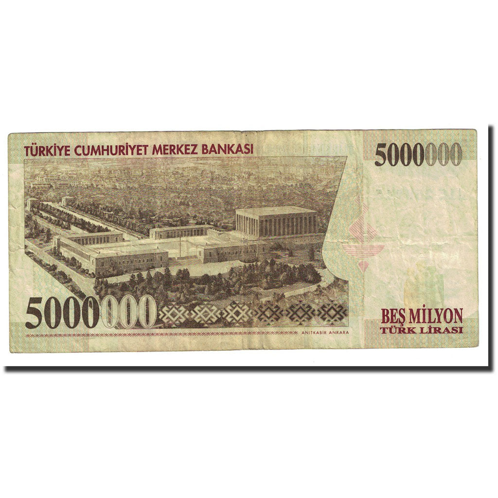 Billet, Turquie, 5,000,000 Lira, L.1970, 1970-10-14, KM:210, TTB