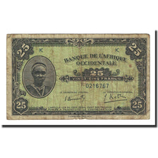 Banknote, French West Africa, 25 Francs, 1942-12-14, KM:30a, F(12-15)