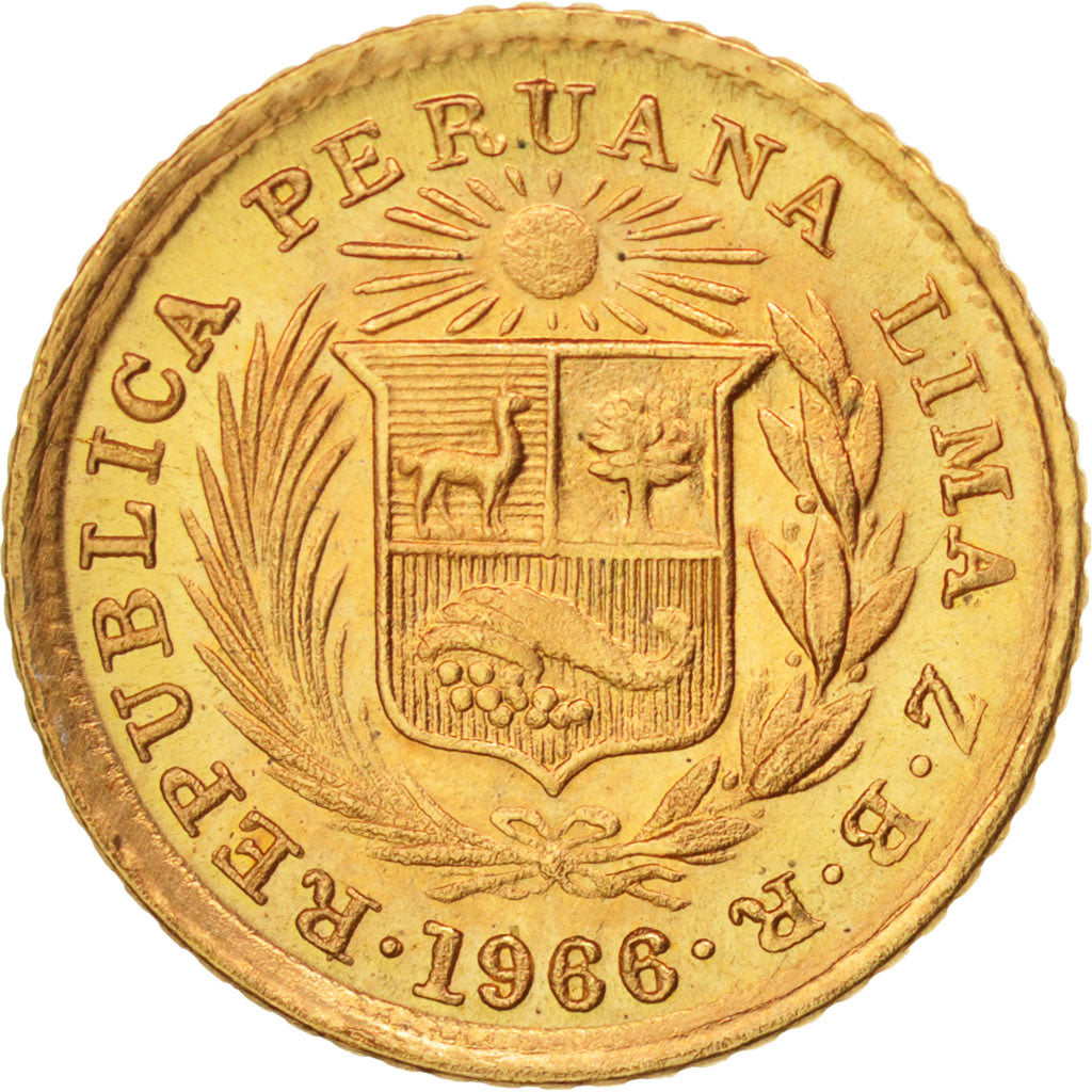 Perù, 1/5 Libra, Pound, 1966, Lima, SPL, Oro, KM:210
