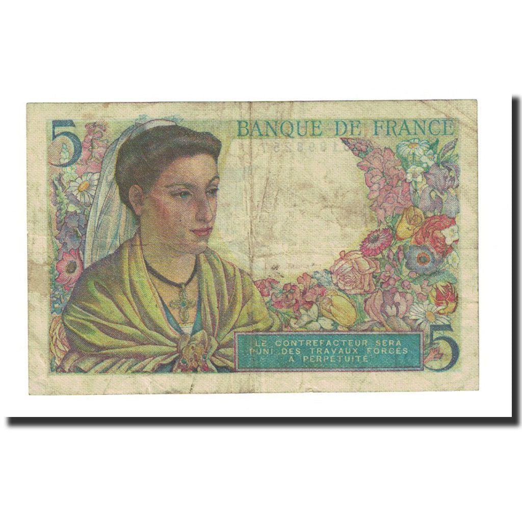 France, 5 Francs, 5 F 1943-1947 ''Berger'', 1945-04-05, EF(40-45), Fayette:5.6