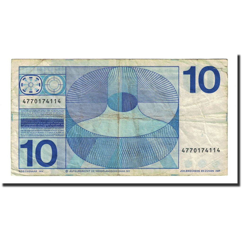 Banknote, Netherlands, 10 Gulden, 1968-04-25, KM:91b, VG(8-10)