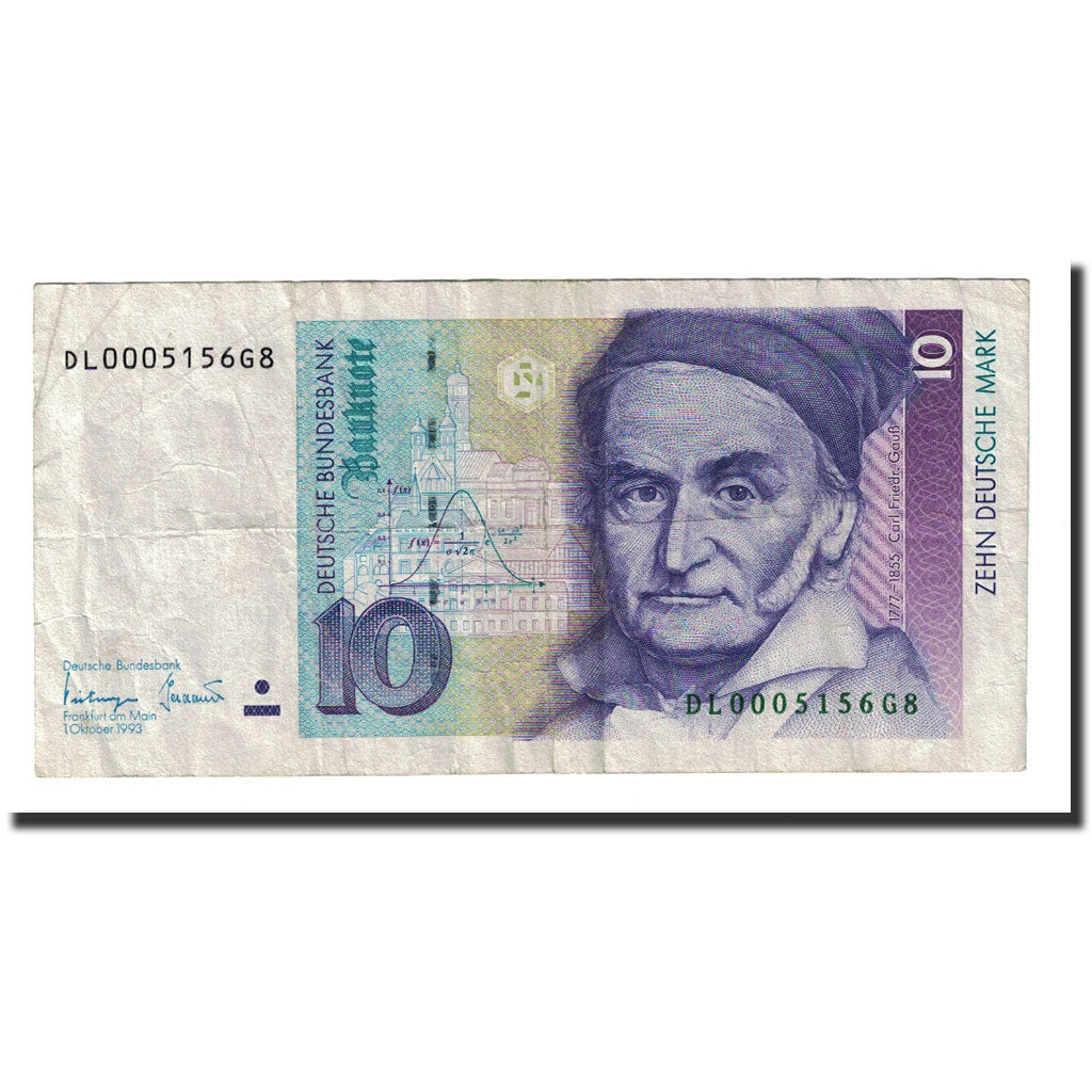 Banknote, GERMANY - FEDERAL REPUBLIC, 10 Deutsche Mark, 1993-10-01, KM:38c