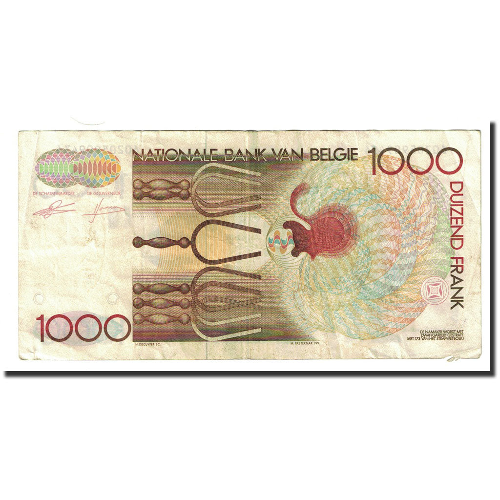 Banknote, Belgium, 1000 Francs, Undated (1980-96), KM:144a, VF(20-25)