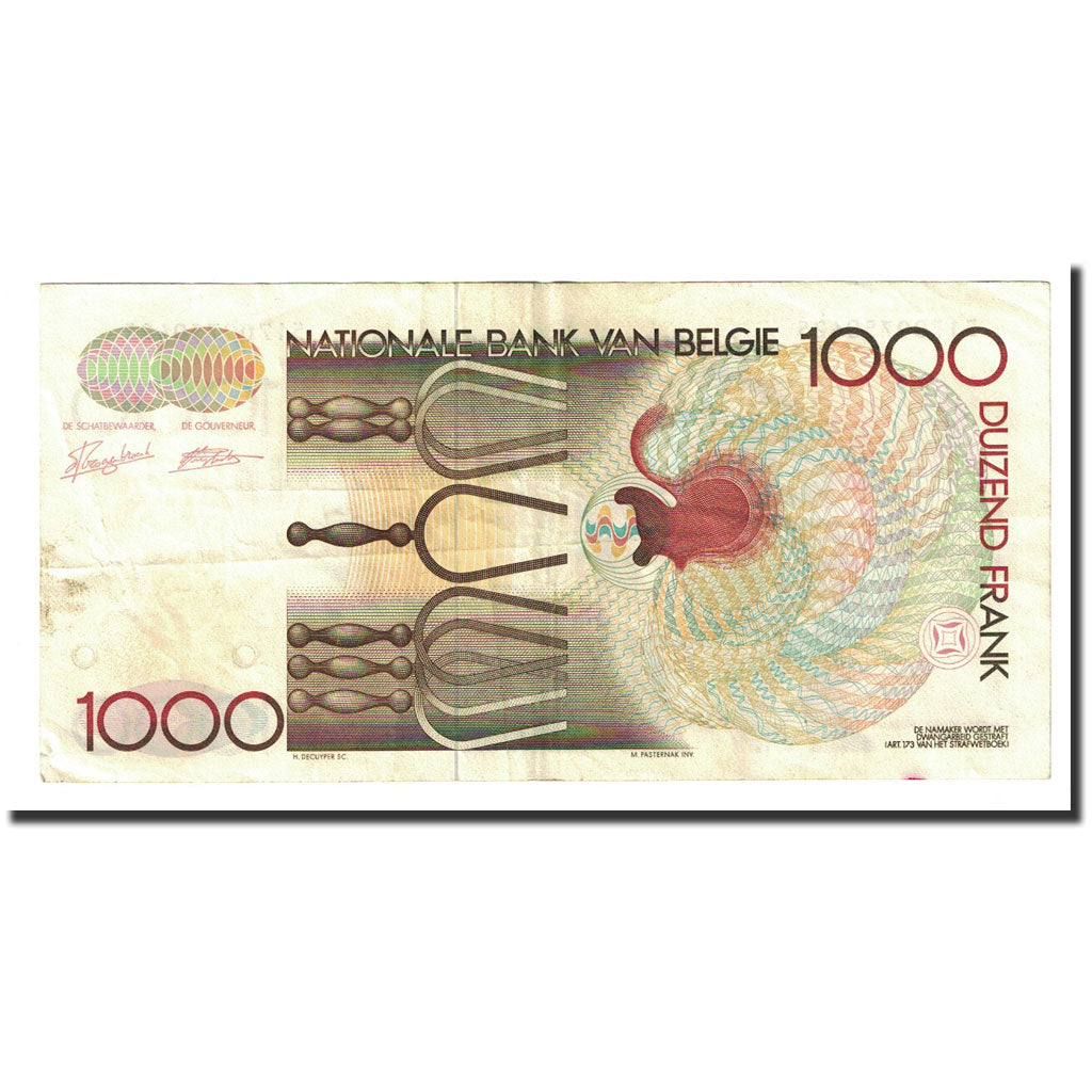 Banknote, Belgium, 1000 Francs, Undated (1980-96), KM:144a, EF(40-45)