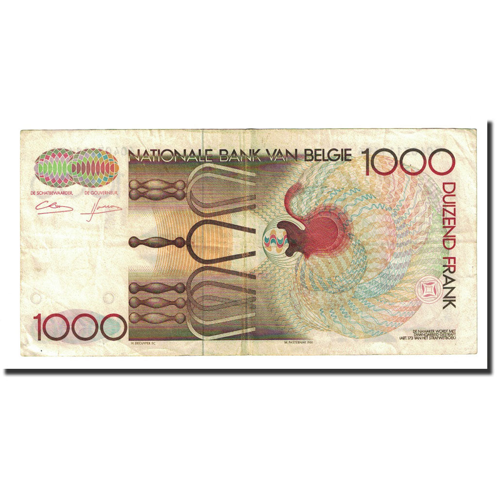 Banknote, Belgium, 1000 Francs, Undated (1980-96), KM:144a, EF(40-45)