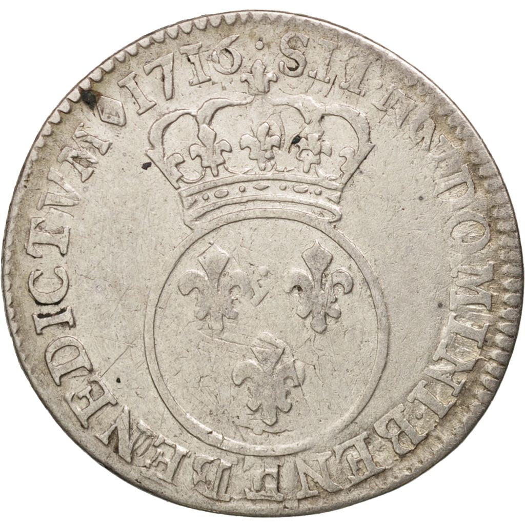 Francia, 1/10 Ecu, 1716, B+, Argento, Gadoury:289