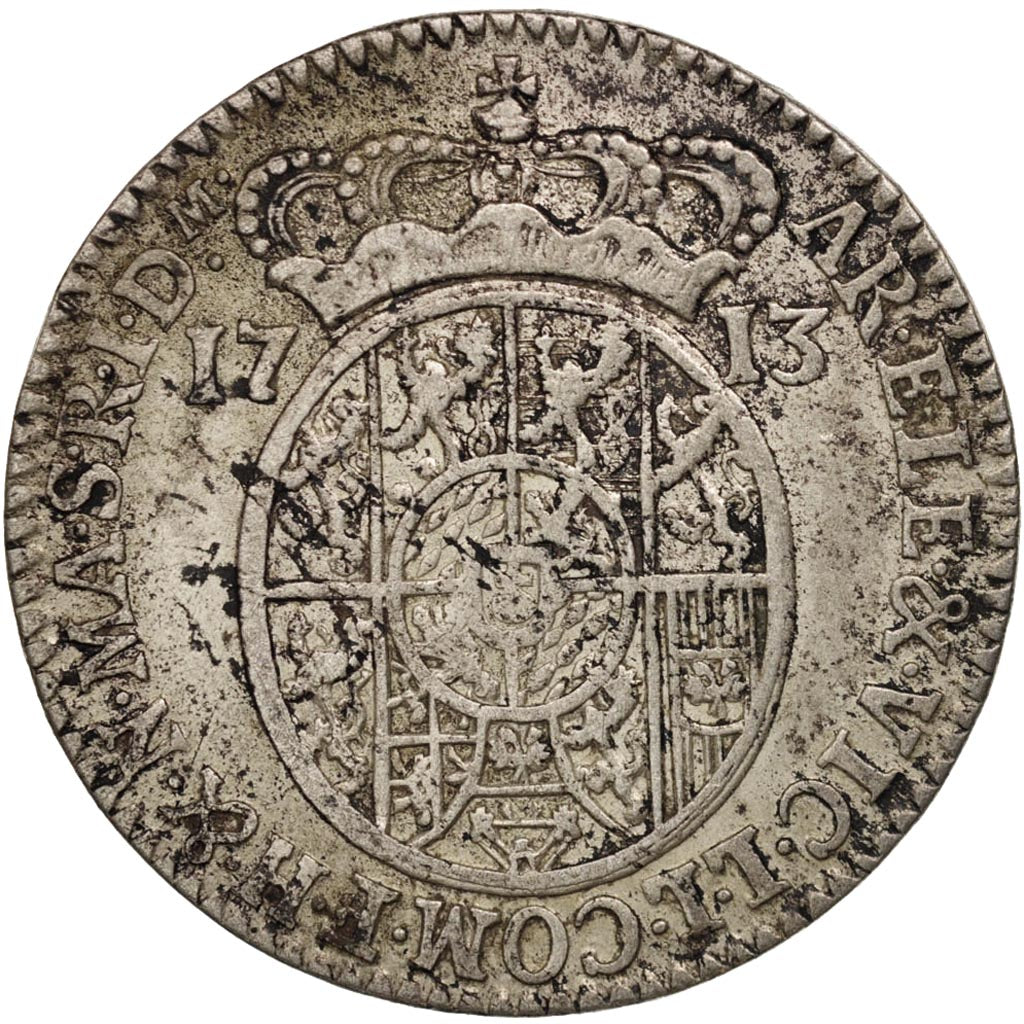 Spanish Netherlands, Maximilian Emmanuel of Bavaria, Escalin, 1713, EF(40-45)