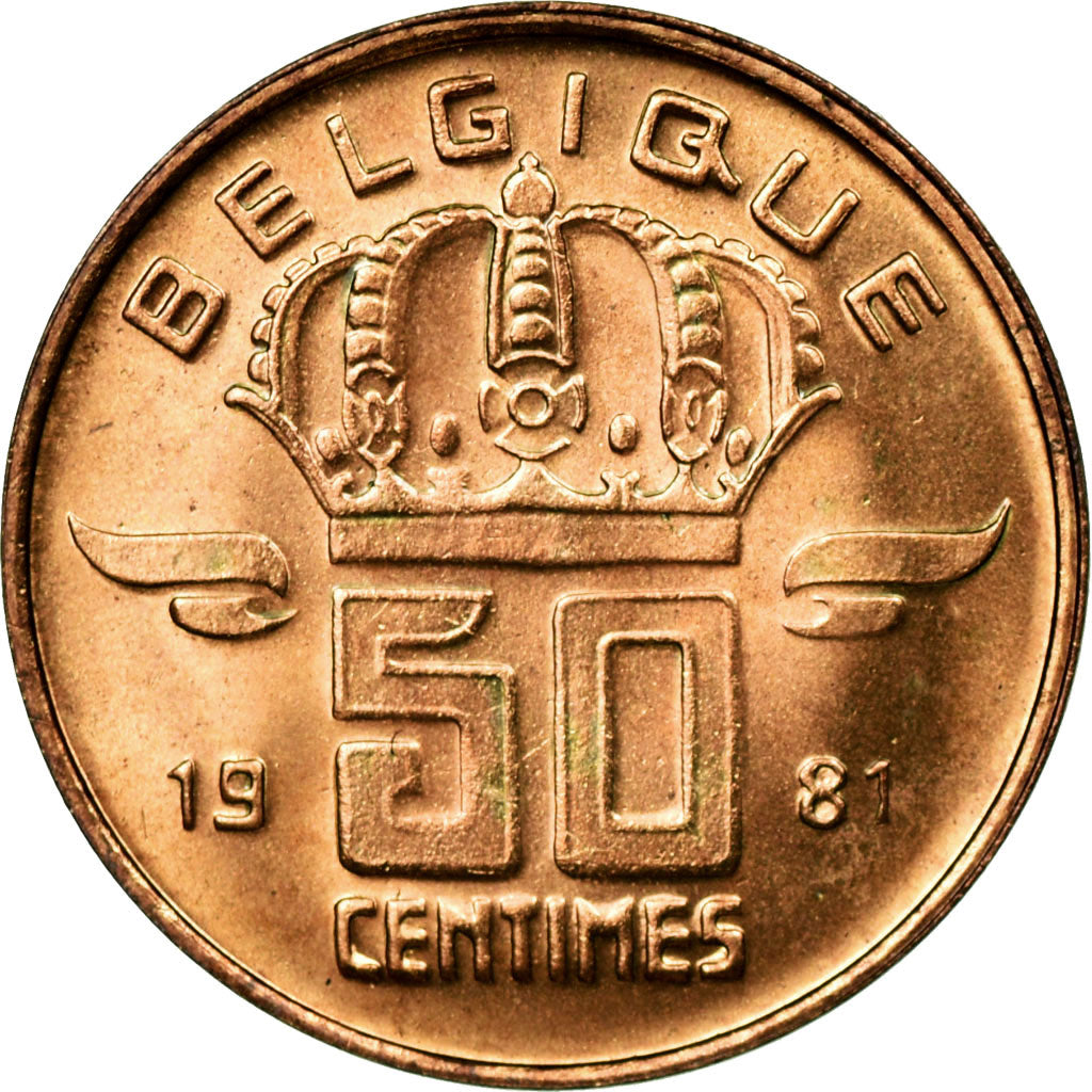Coin, Belgium, Baudouin I, 50 Centimes, 1981, MS(63), Bronze, KM:148.1