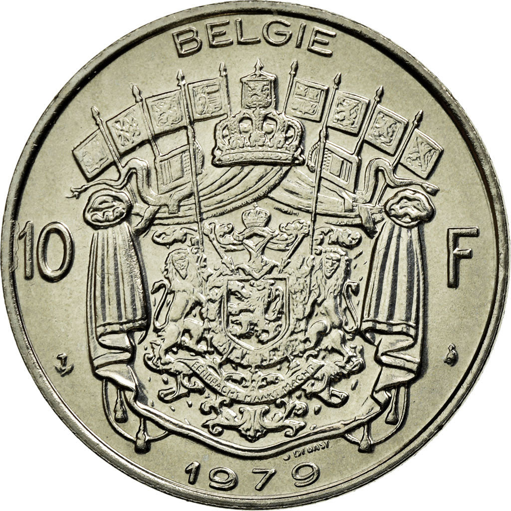 Coin, Belgium, 10 Francs, 10 Frank, 1979, Brussels, MS(63), Nickel, KM:156.1