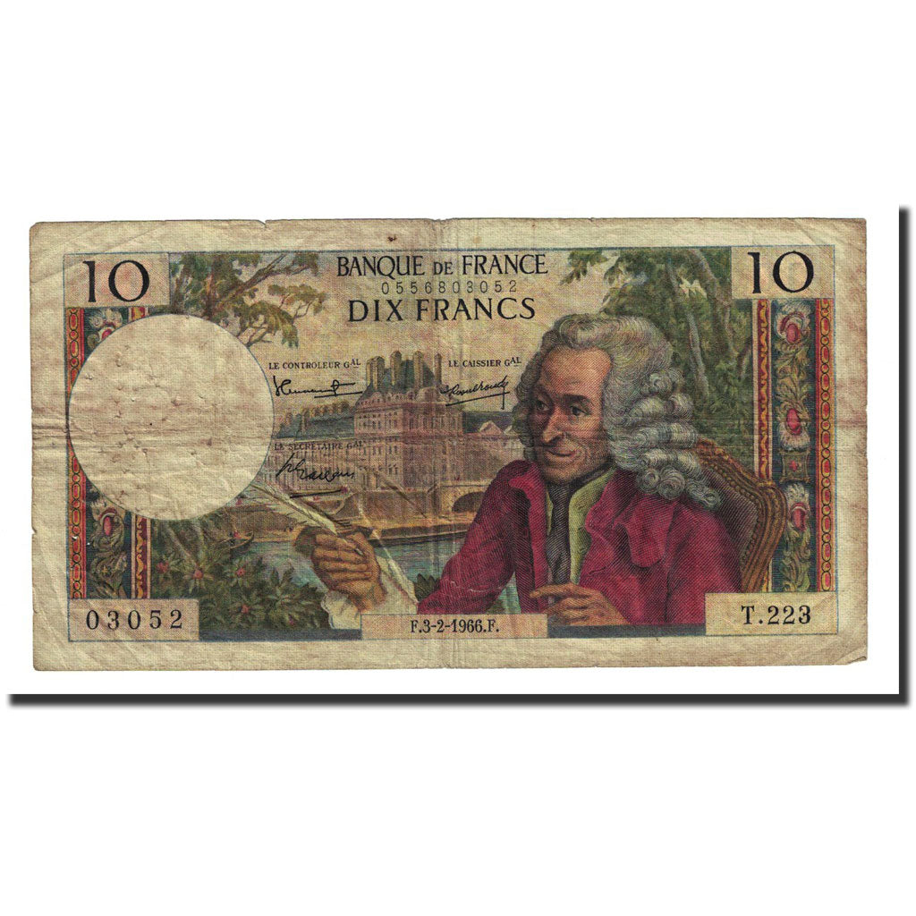 Frankrijk, 10 Francs, 10 F 1963-1973 ''Voltaire'', 1966-02-03, B+