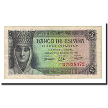 Banknote, Spain, 5 Pesetas, 1943-02-13, KM:127a, EF(40-45)