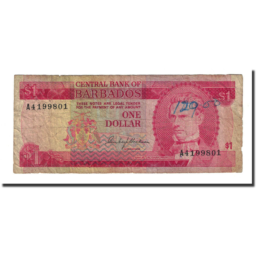 Banknote, Barbados, 1 Dollar, Undated (1973), KM:29a, F(12-15)