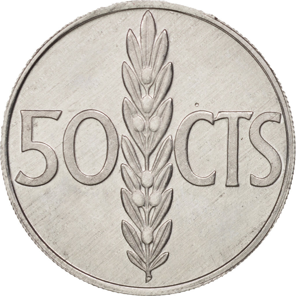 Spain, Juan Carlos I, 50 Centimos, 1976, MS(63), Copper-nickel, KM:805