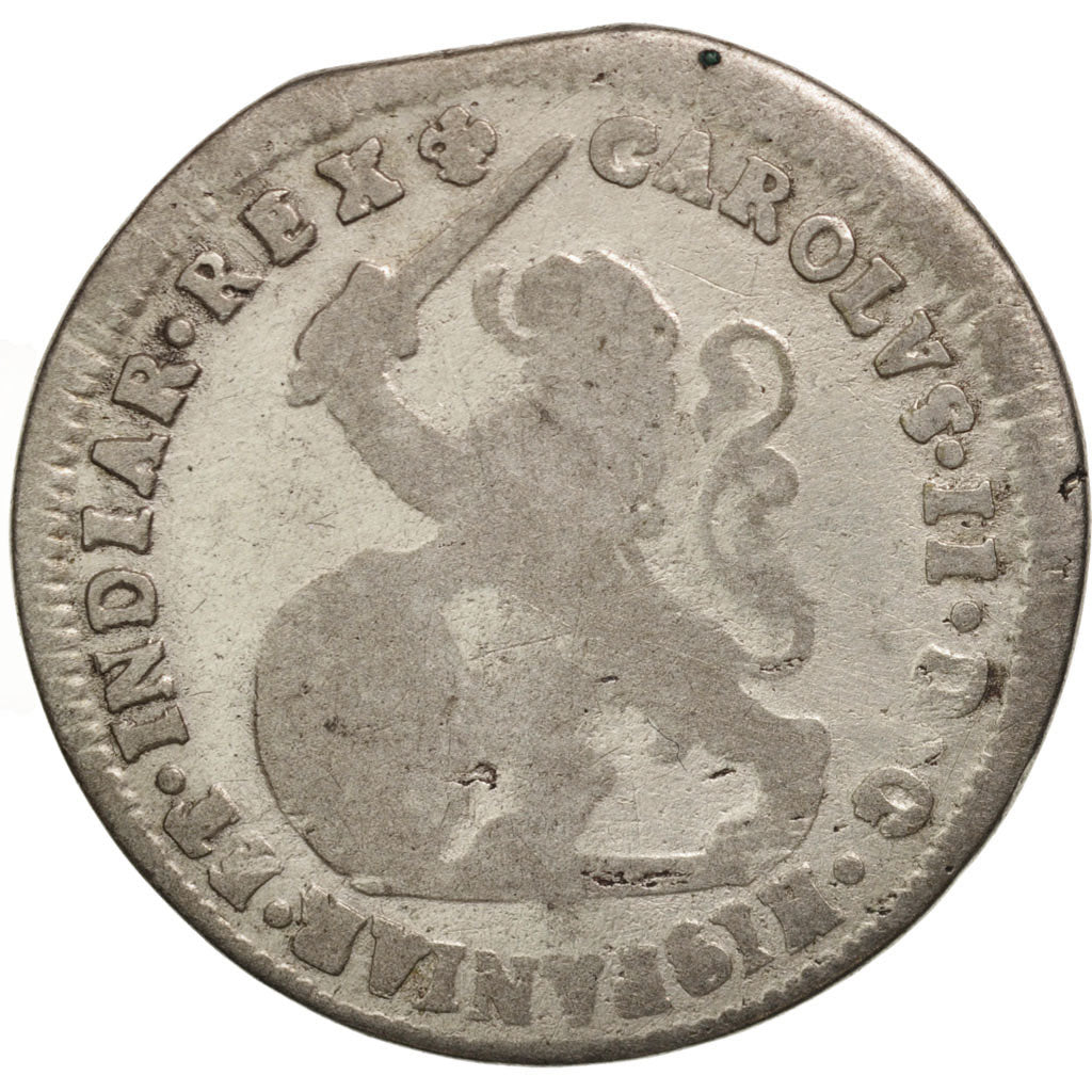Spanish Netherlands, FLANDERS, Escalin, 1698, Bruges, F(12-15), Silver, KM:95