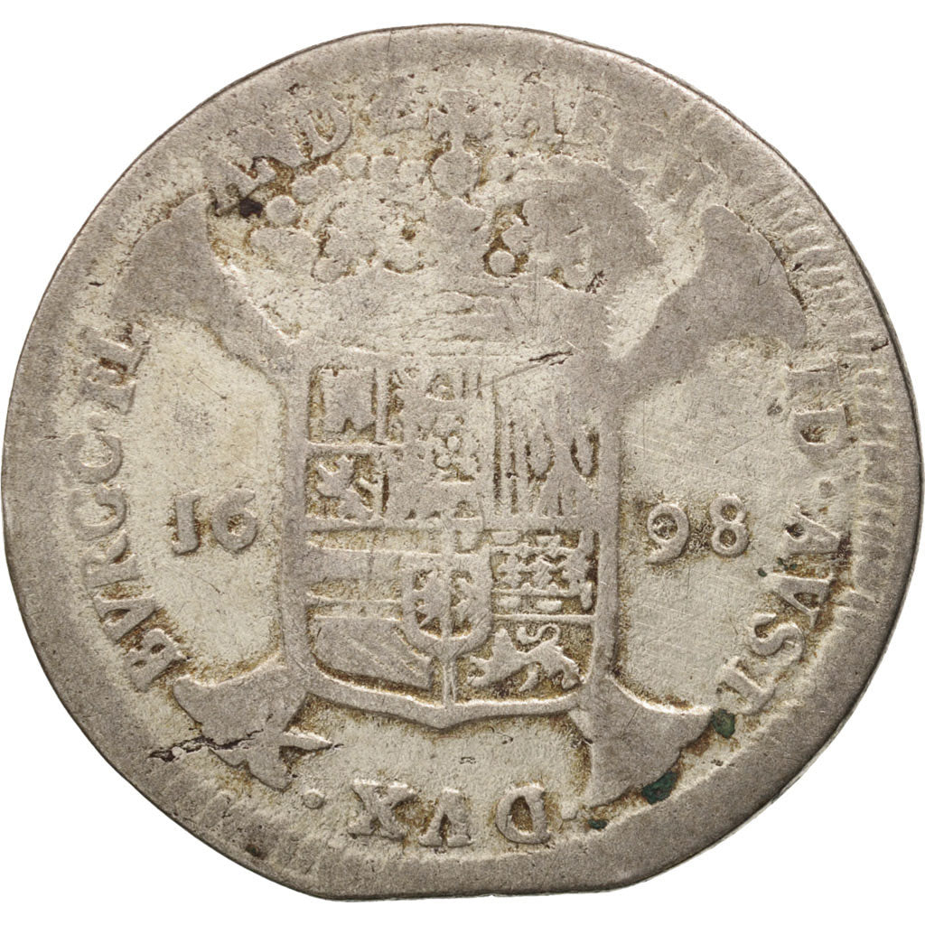 Spanish Netherlands, FLANDERS, Escalin, 1698, Bruges, F(12-15), Silver, KM:95